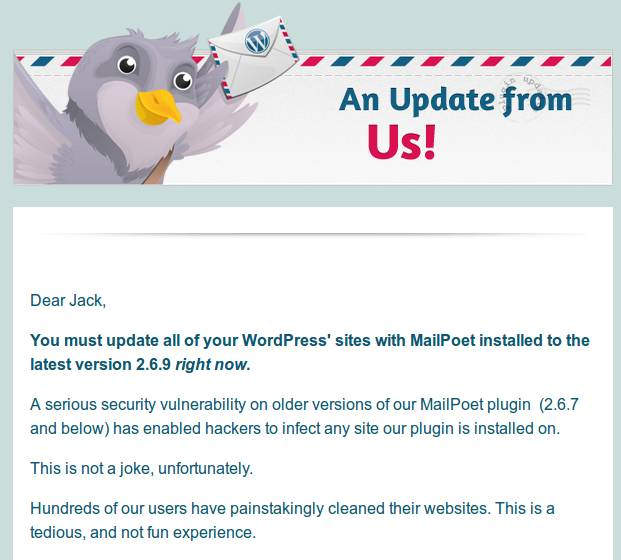 Mailpoet hacked