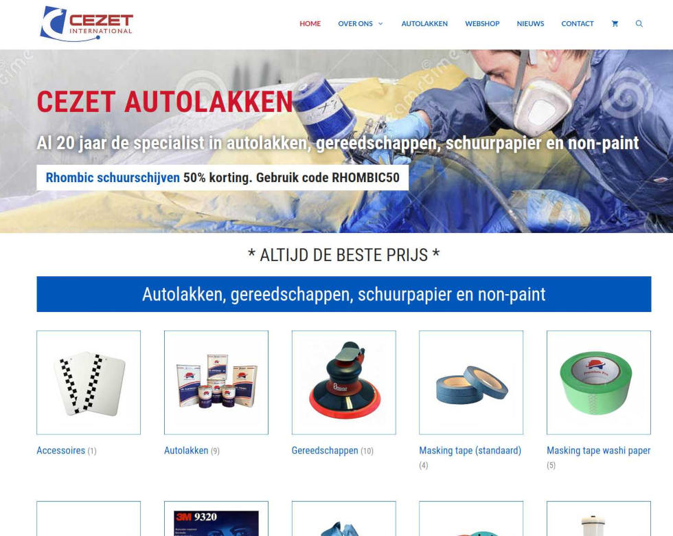 Website voor Cezet Autolakken